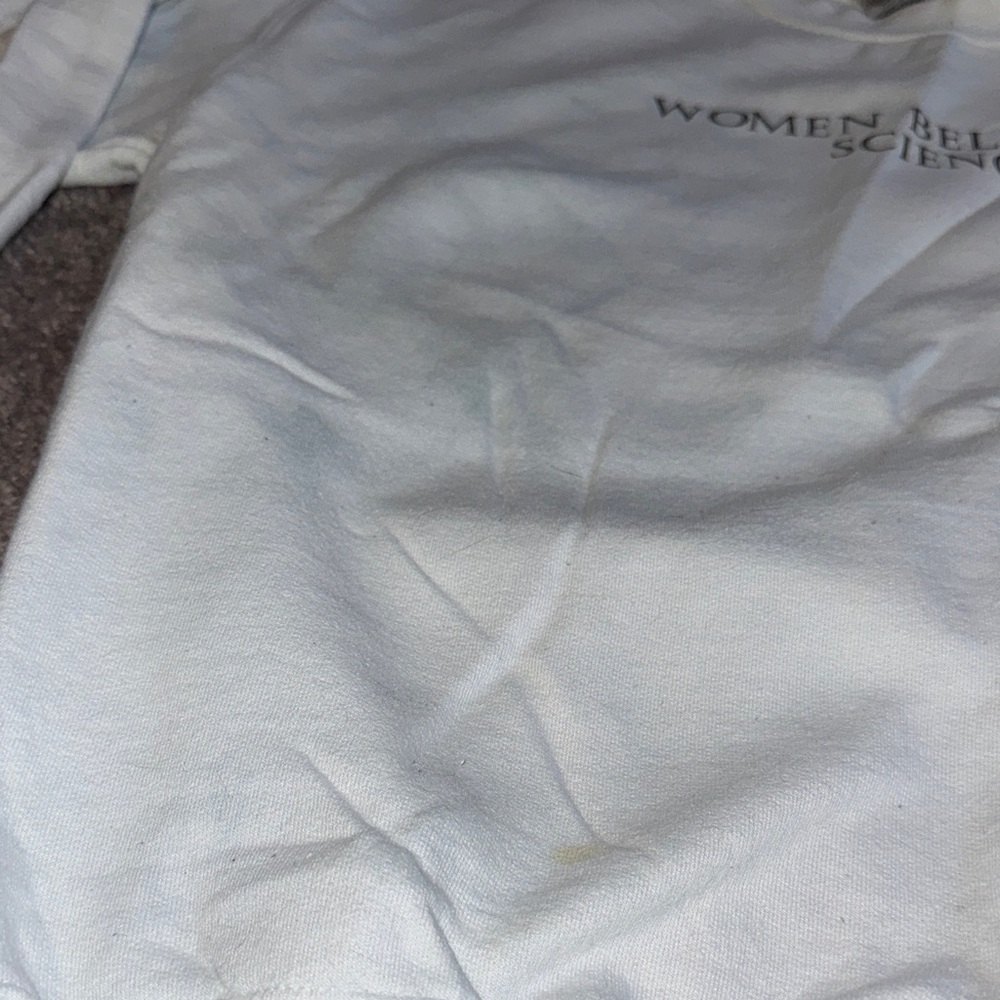 White Crewneck Sweater with Science Message - Picture 2 of 3